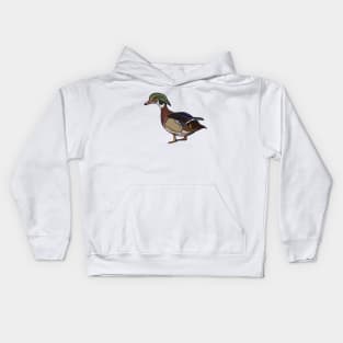 Drawing of a wood duck Kids Hoodie